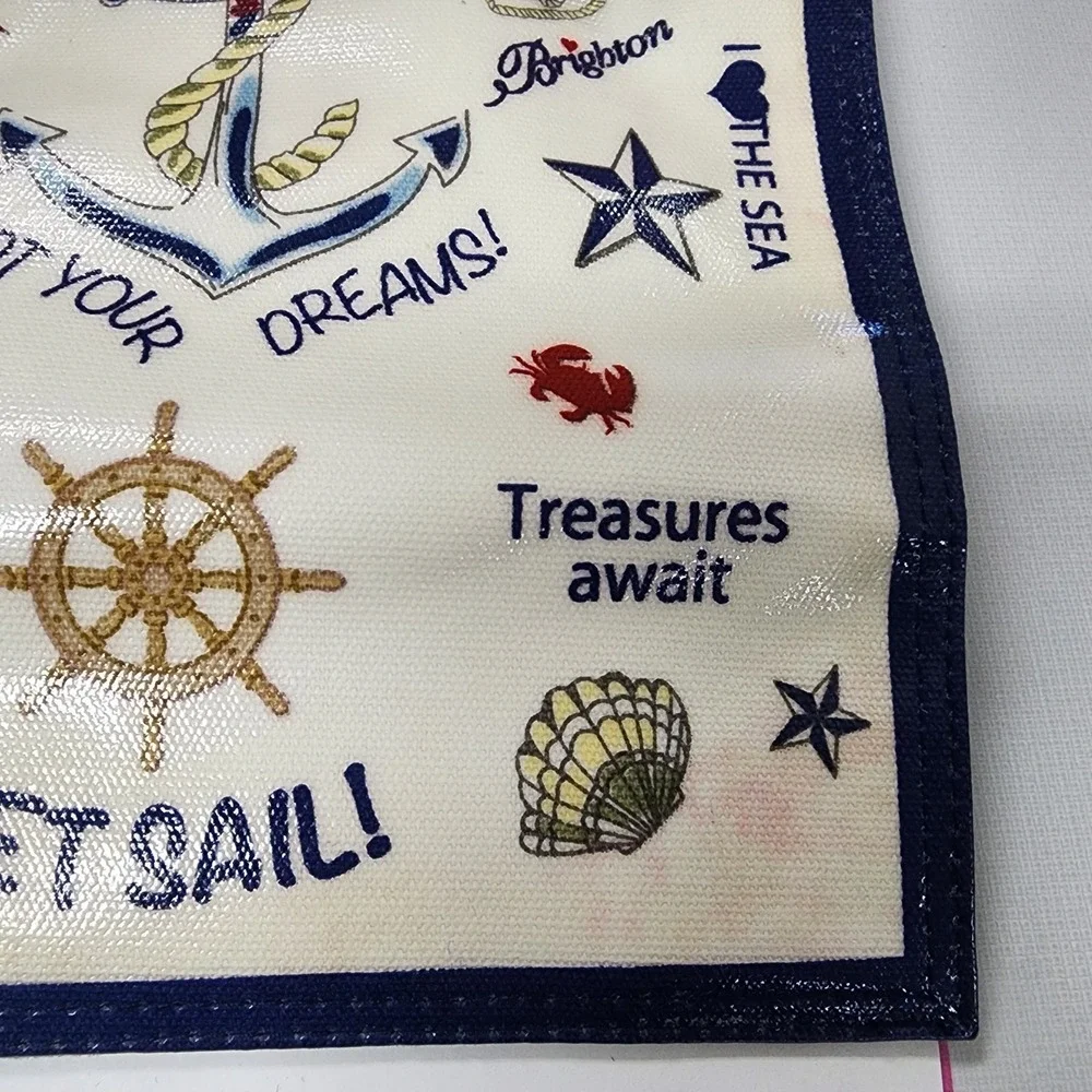 Brighton Nautical Travel Jewelry Roll Blue Velvet Lined Zippered Compartments